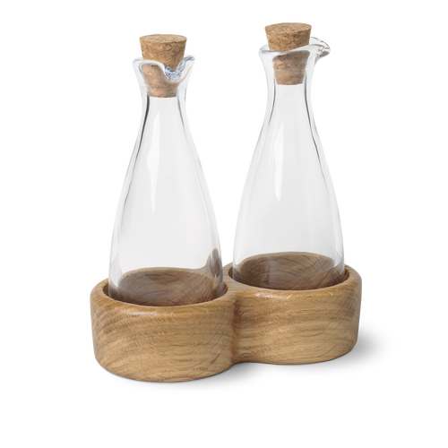 Menageri Oil and vinegar bottle H15 cm oak