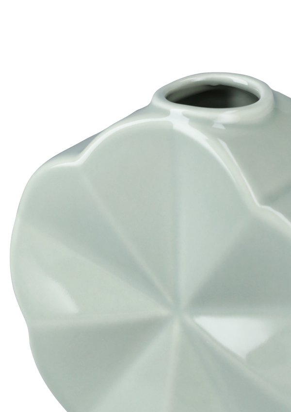 Flower Vase Morning glory H14 cm green porcelain