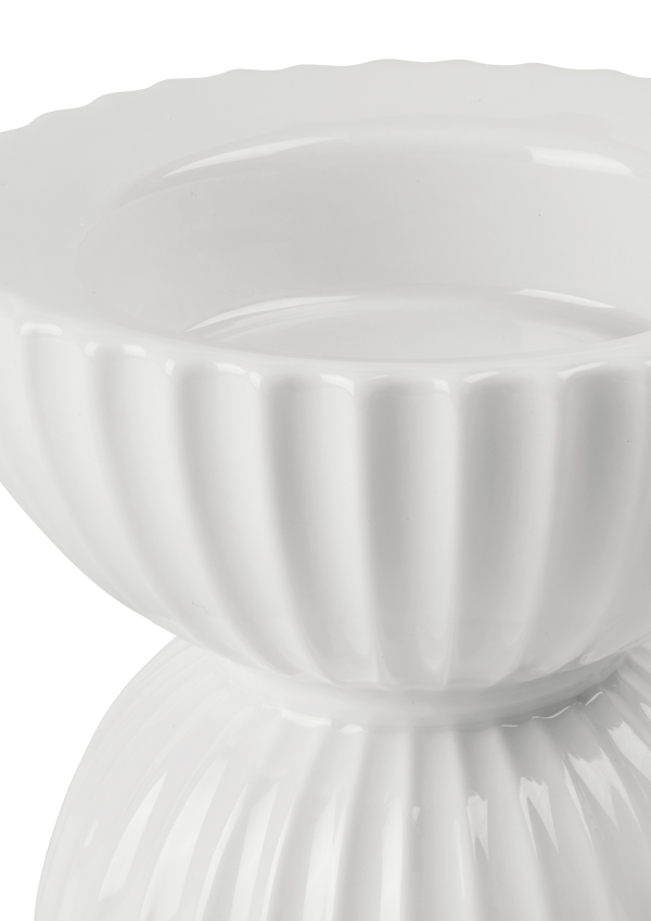 Lyngby Tura Block candle holder H10 white