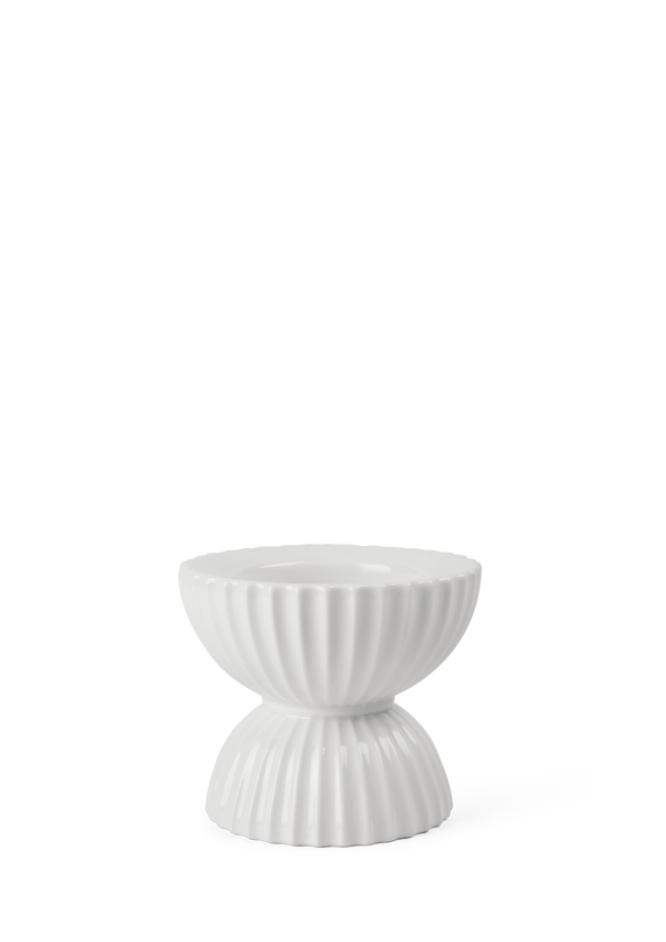 Lyngby Tura Block candle holder H10 white