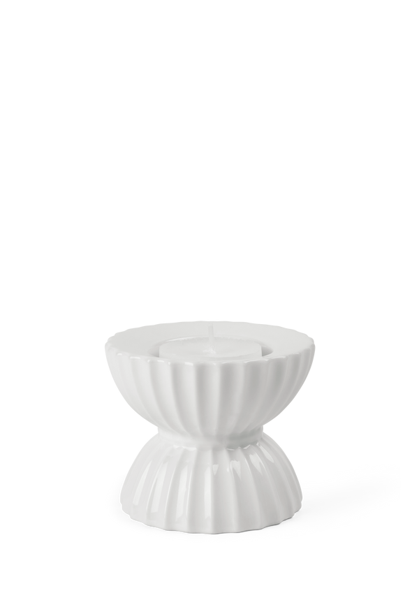 Lyngby Tura Tealight holder Ø8 cm white