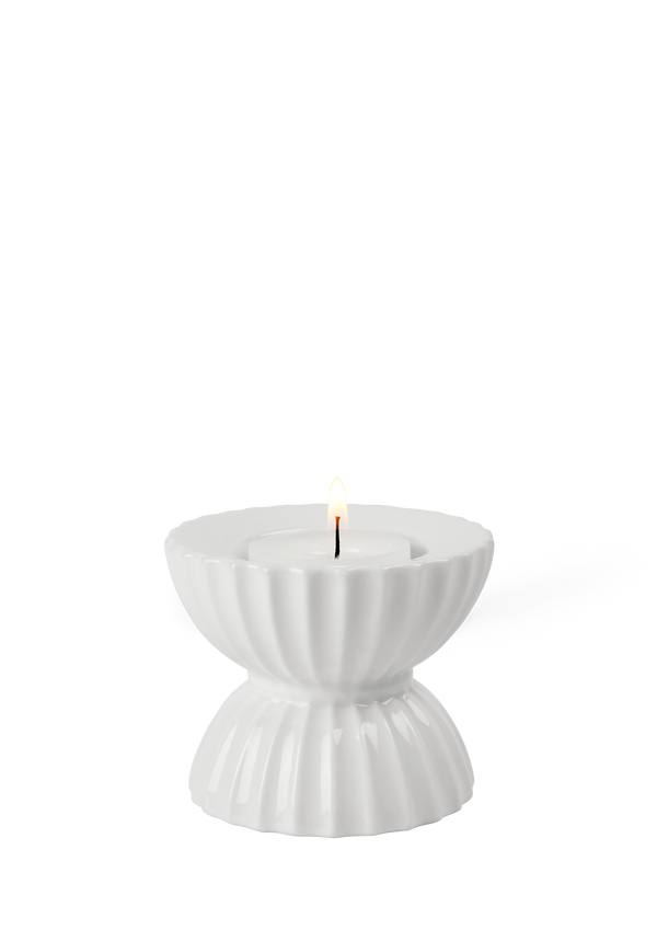 Lyngby Tura Tealight holder Ø8 cm white