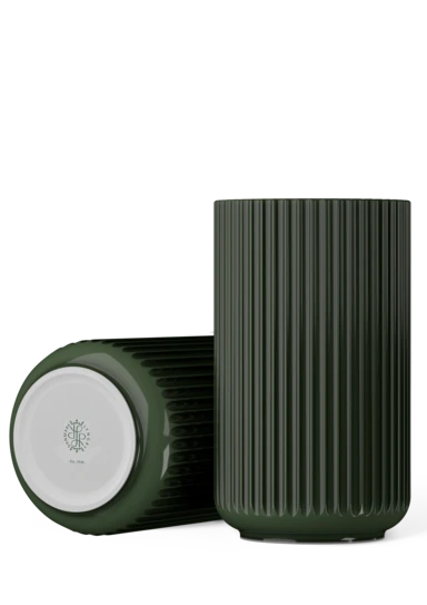 Lyngby Vase H31 cm dark green porcelain