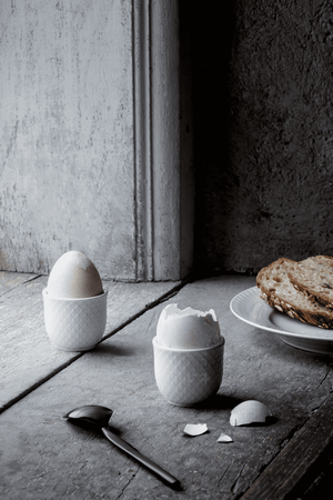 Rhombe Egg cup Ø5 cm white 2 pcs.