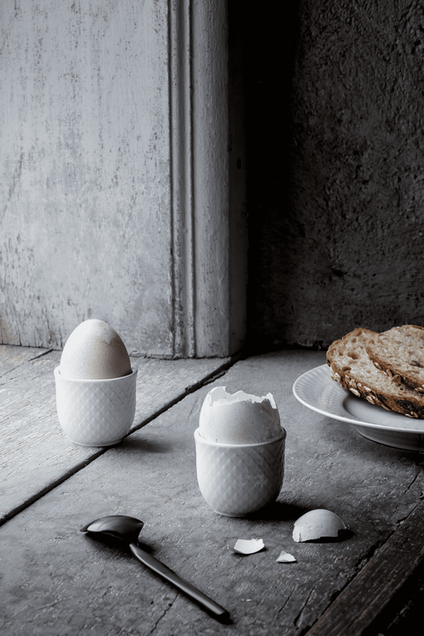 Rhombe Egg cup Ø5 cm white 2 pcs.