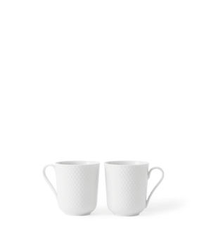 Rhombe Mug with handle 33 cl white 2 pcs.