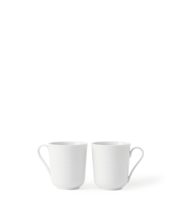 Rhombe Mug with handle 33 cl white 2 pcs.