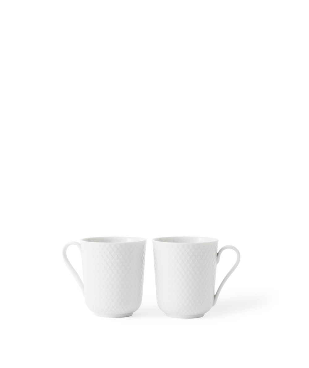 Rhombe Mug with handle 33 cl white 2 pcs.