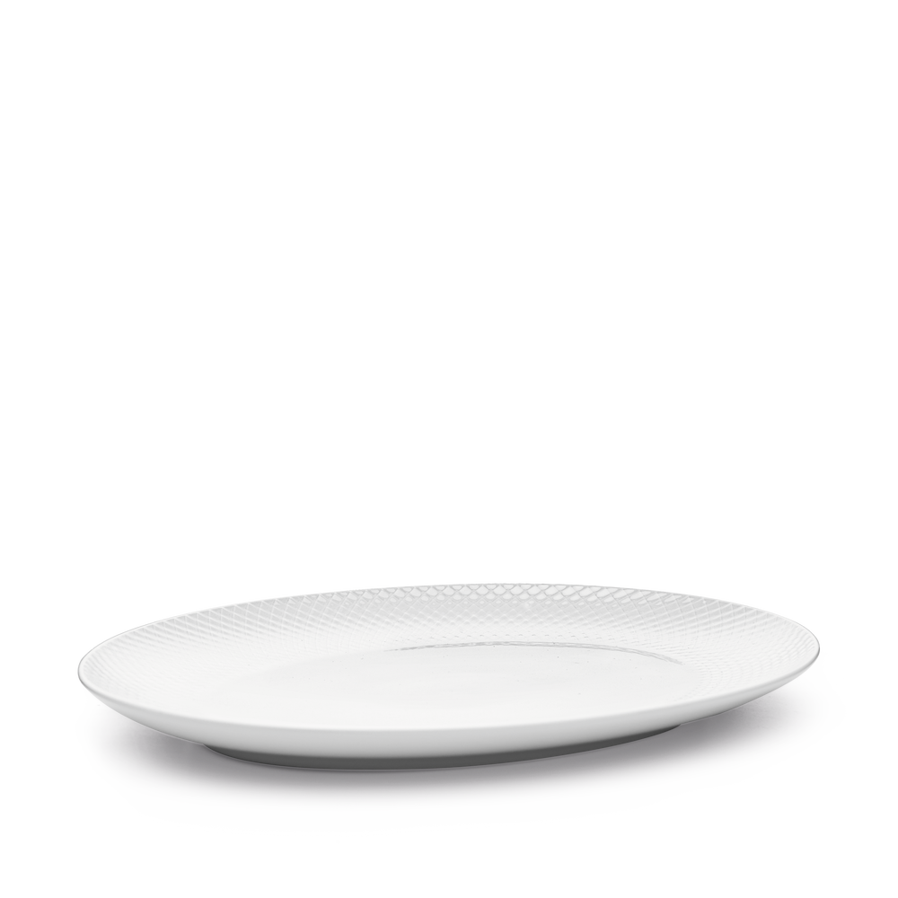 Rhombe Oval serving dish 35x26.5 cm white