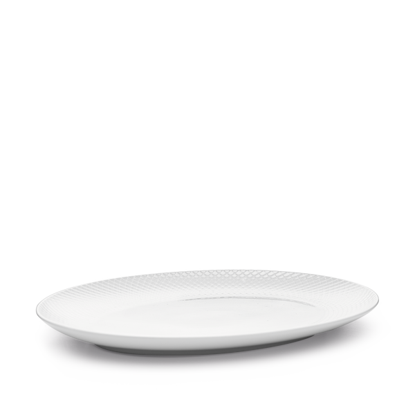 Rhombe Oval serving dish 35x26.5 cm white