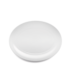 Rhombe Oval serving dish 35x26.5 cm white