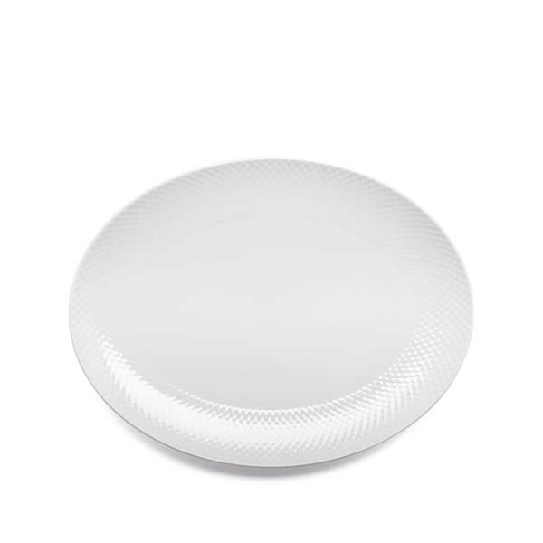 Rhombe Oval serving dish 35x26.5 cm white