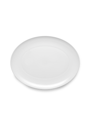 Rhombe Oval serving dish 42x32 cm white