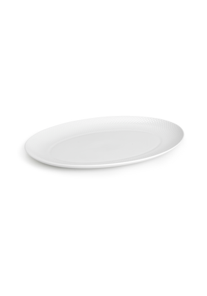 Rhombe Oval serving dish 42x32 cm white