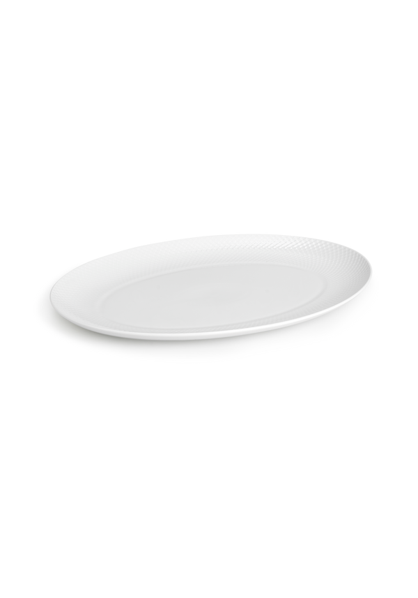Rhombe Oval serving dish 42x32 cm white