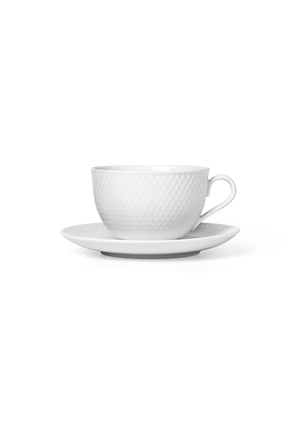 Rhombe Tea cup with saucer 39 cl white