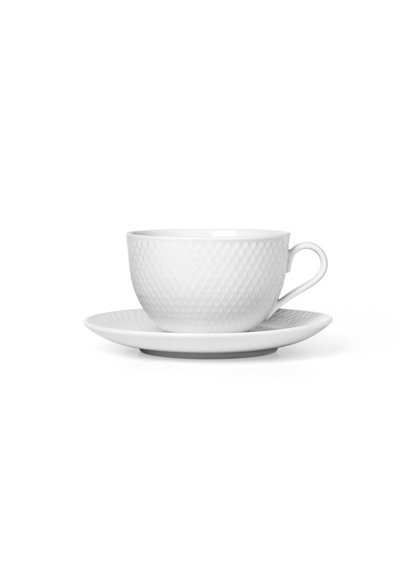 Rhombe Tea cup with saucer 39 cl white