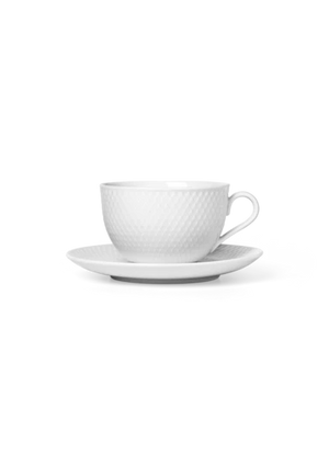 Rhombe Tea cup with saucer 39 cl white
