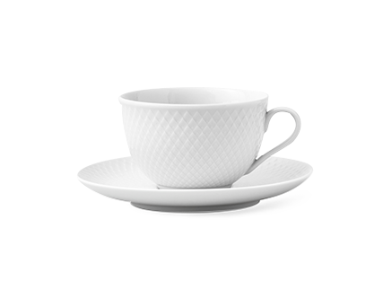 Rhombe Tea cup with saucer 24 cl white