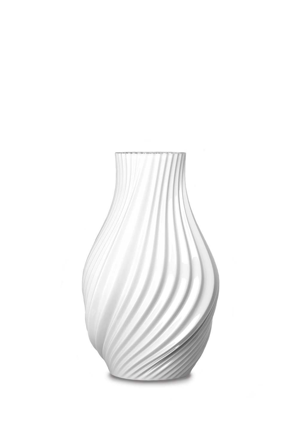 Twist Vase H18 cm white porcelain