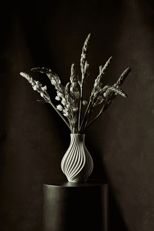 Twist Vase H18 cm white porcelain