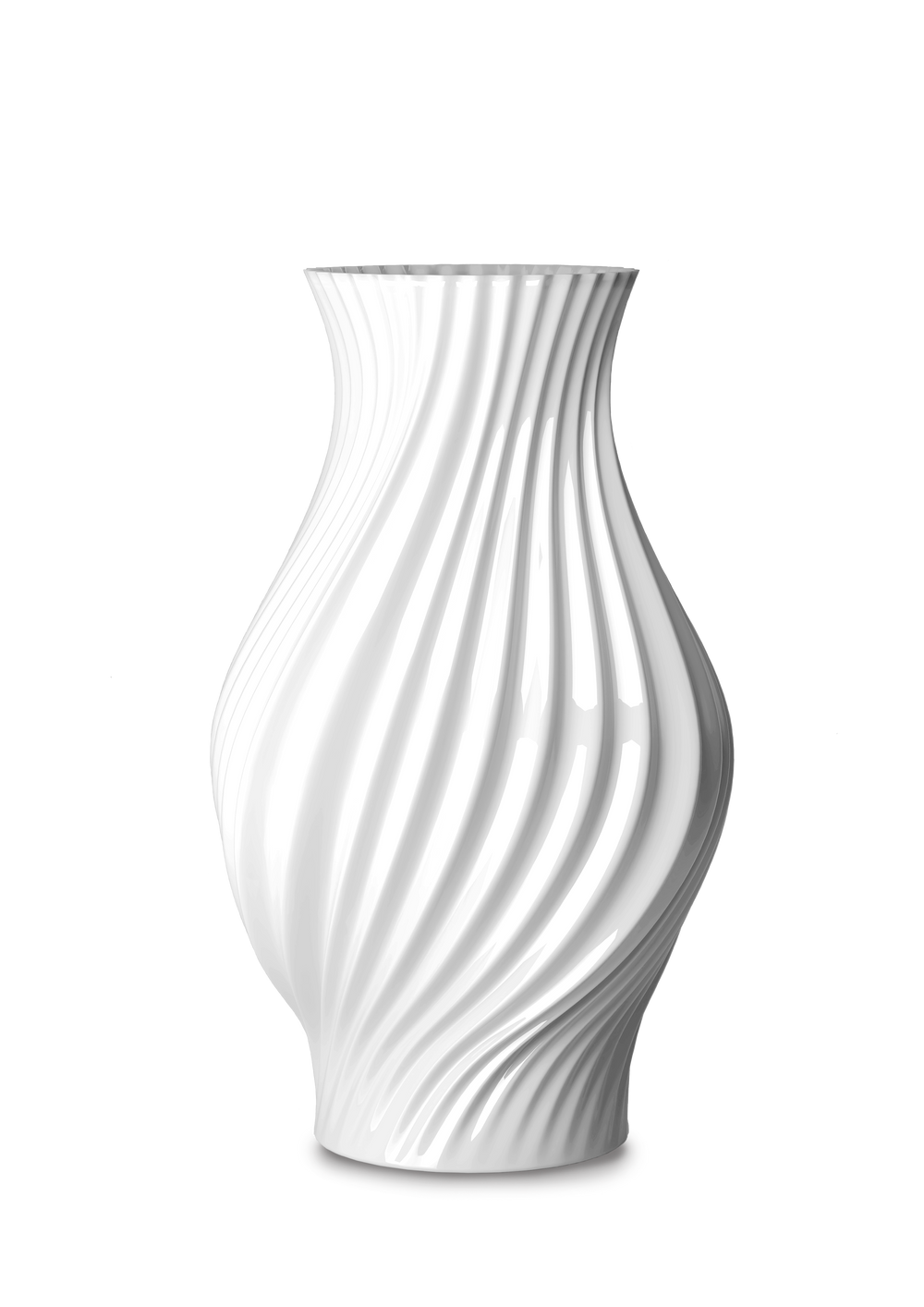 Twist Vase H25 cm white porcelain