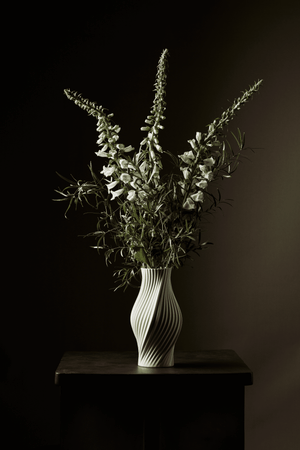Twist Vase H31 cm white porcelain