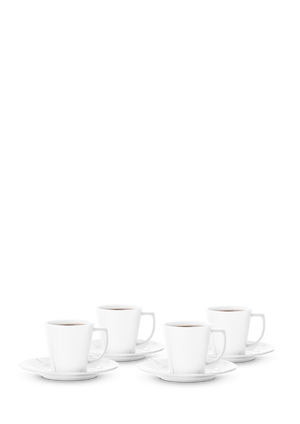 GC Coffee cup with matching saucer 26 cl white 4 pcs.