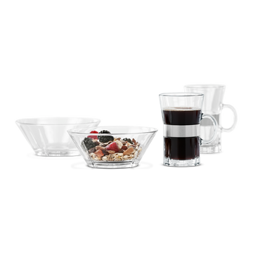 GC Breakfast set 2 pers.: Hot drink and bowl clear