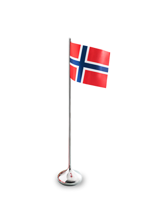 Rosendahl Table flag Norwegian H35 cm silver coloured