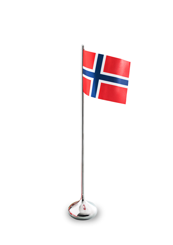 Rosendahl Table flag Norwegian H35 cm silver coloured