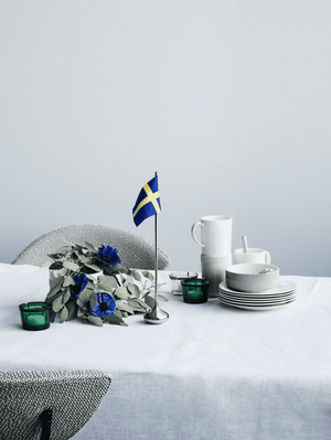 Rosendahl Table flag Swedish H35 cm silver coloured