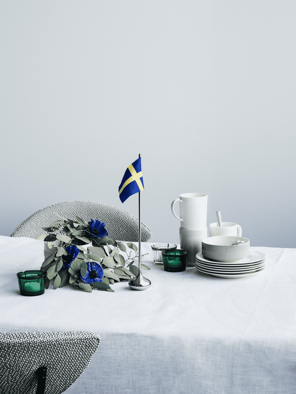 Rosendahl Table flag Swedish H35 cm silver coloured