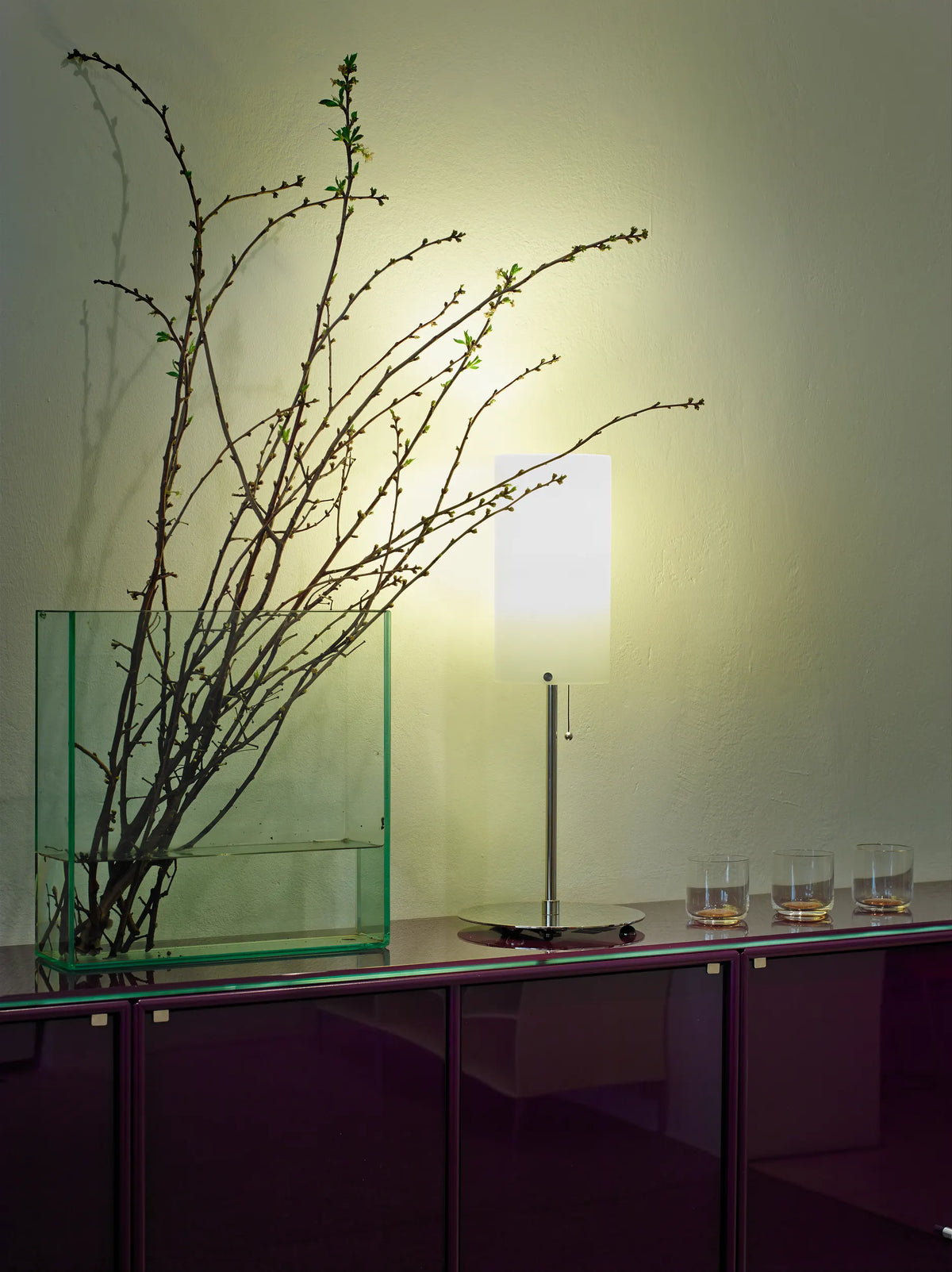 Two quiet table lamps