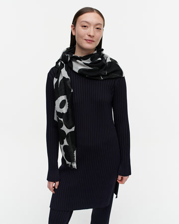 Marimekko Fiore Unikko Scarf Black / White