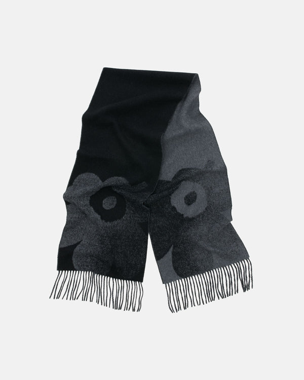 Marimekko Onnekas Unikko Kioski Scarf Black / Grey