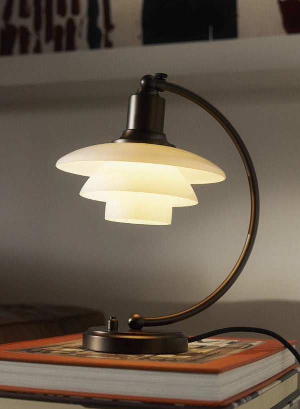 PH 2/2 Luna Aged Brass Opal Table Lamp