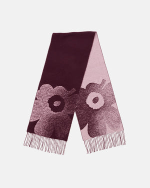 Marimekko Onnekas Unikko Kioski Scarf Light Pink / Dark Wine Red