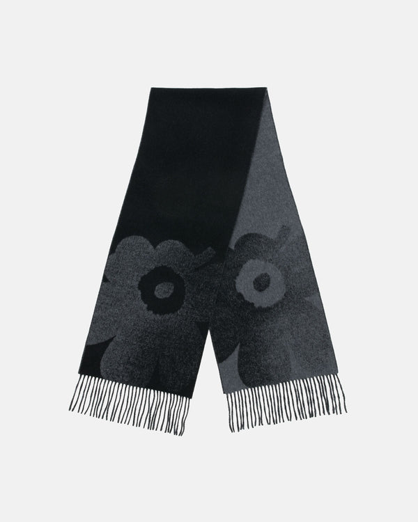 Marimekko Onnekas Unikko Kioski Scarf Black / Grey