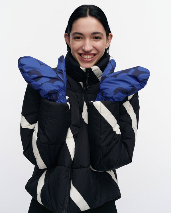 Marimekko Reuhata Unikko Mittens Blue / Dark Blue