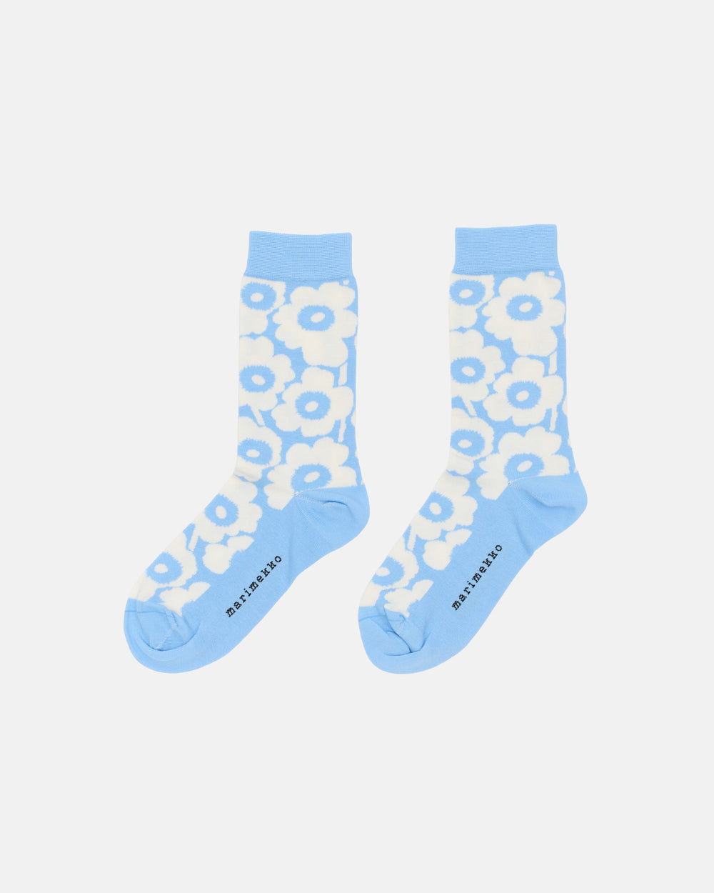 Marimekko Linjaus Unikko Socks Light Blue / Off-White