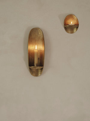 ferm LIVING Agapé Wall Tealight Holder – Brass Finish