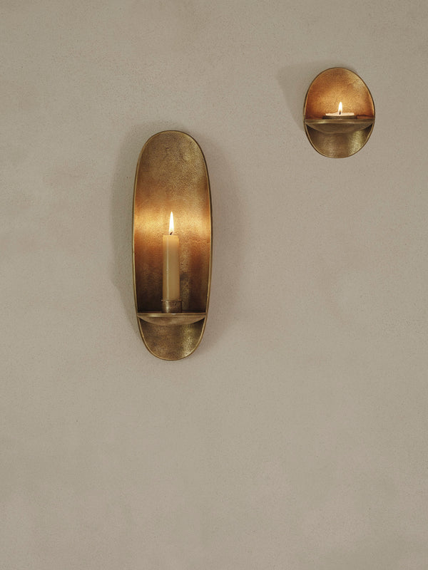 ferm LIVING Agapé Wall Tealight Holder – Brass Finish