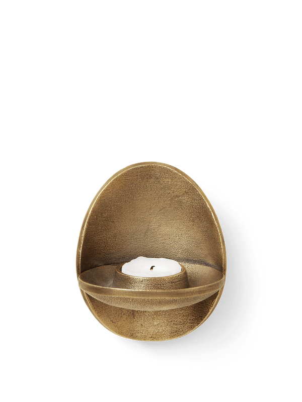ferm LIVING Agapé Wall Tealight Holder – Brass Finish