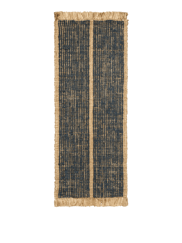 ferm LIVING Athens Stripes Runner 80 x 200 cm – Natural / Ink Blue