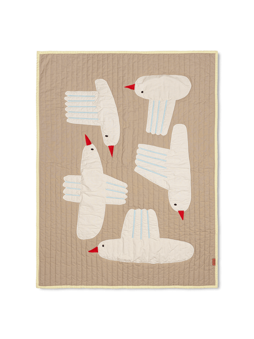 ferm LIVING Bird Quilted Blanket – Sand