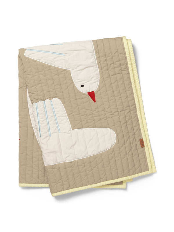 ferm LIVING Bird Quilted Blanket – Sand