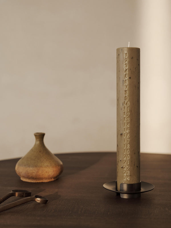 ferm LIVING Block Candle Holder – Black Brass