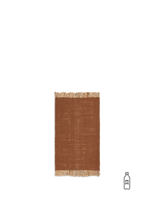 ferm LIVING Block Mat – Dark Brick / Natural