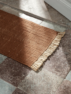ferm LIVING Block Mat – Dark Brick / Natural